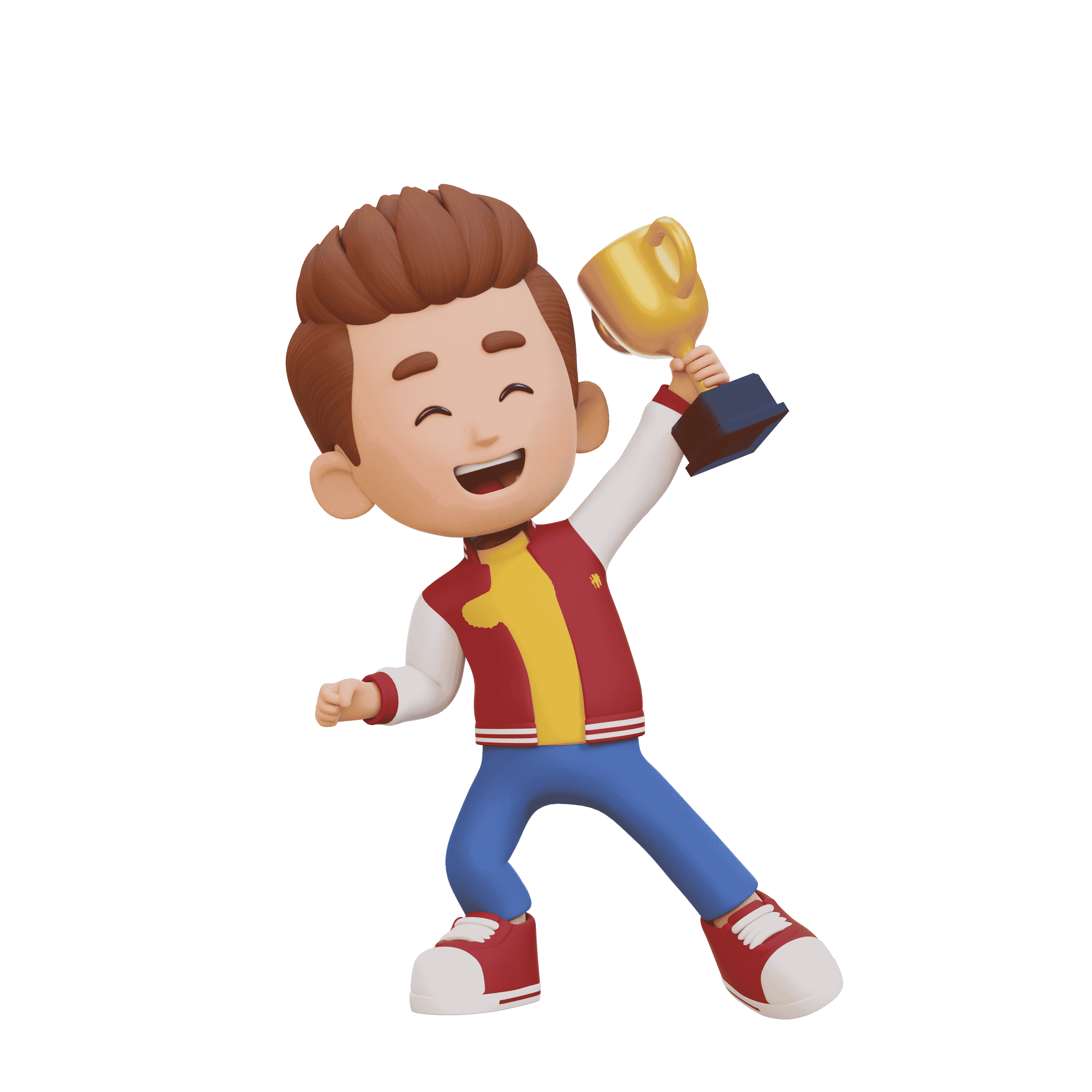 Character with trophy