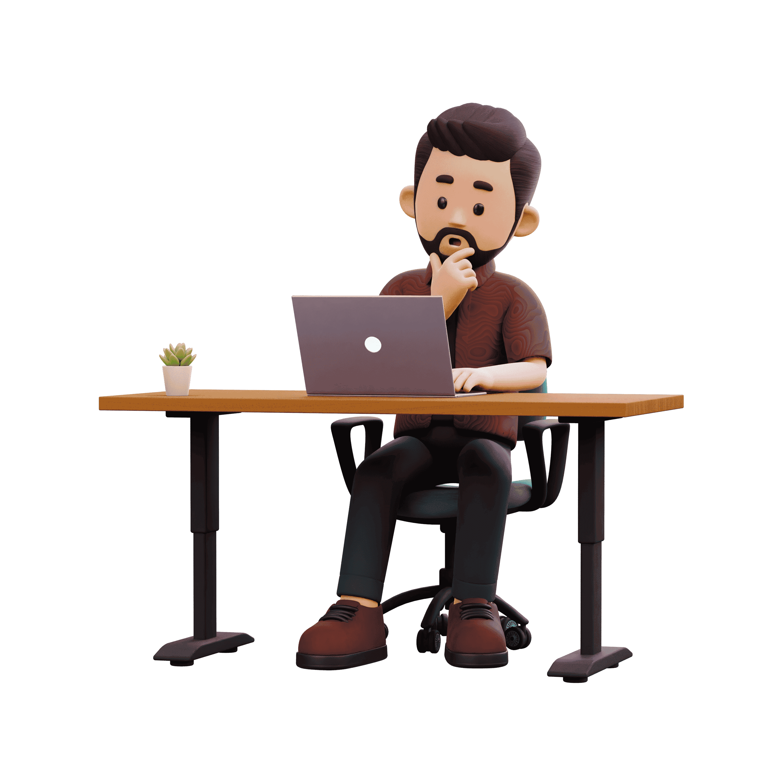 Person at desk with laptop